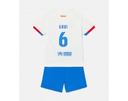 Barcelona Paez Gavi #6 Udebanesæt Børn 2023-24 Kort ærmer (+ korte bukser)